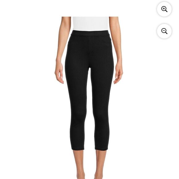 Faded Glory Black Capri Pants with High-Rise Waistband - Picture 1 of 8